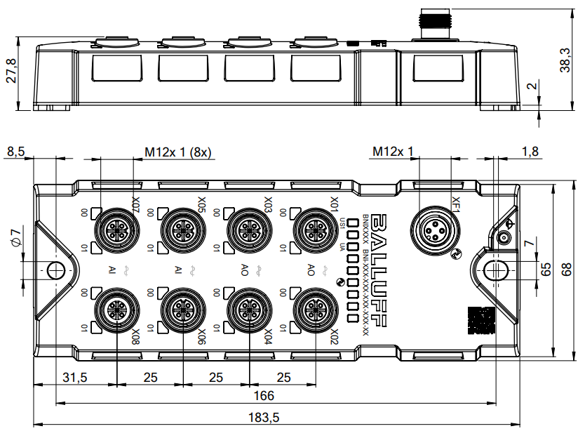 Technical sketch of the product