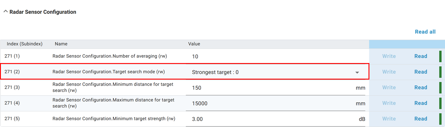 Target search mode